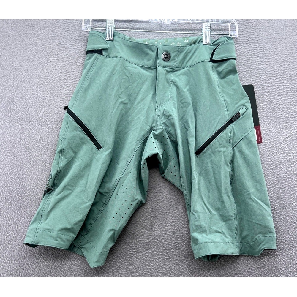 Troy Lee Designs MTB Shorts Womens XS Sage Green Iridescent Logo Mountain Bike